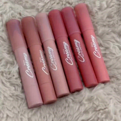Waterproof Matte Lipstick Pen Set 6PCS with Lip Liner – Long-Lasting Non-Transfer Crayon Formula, Velvety Matte Finish in Nude & Red Shades, Contour Lip Tint Makeup for Women All Skin Tones
