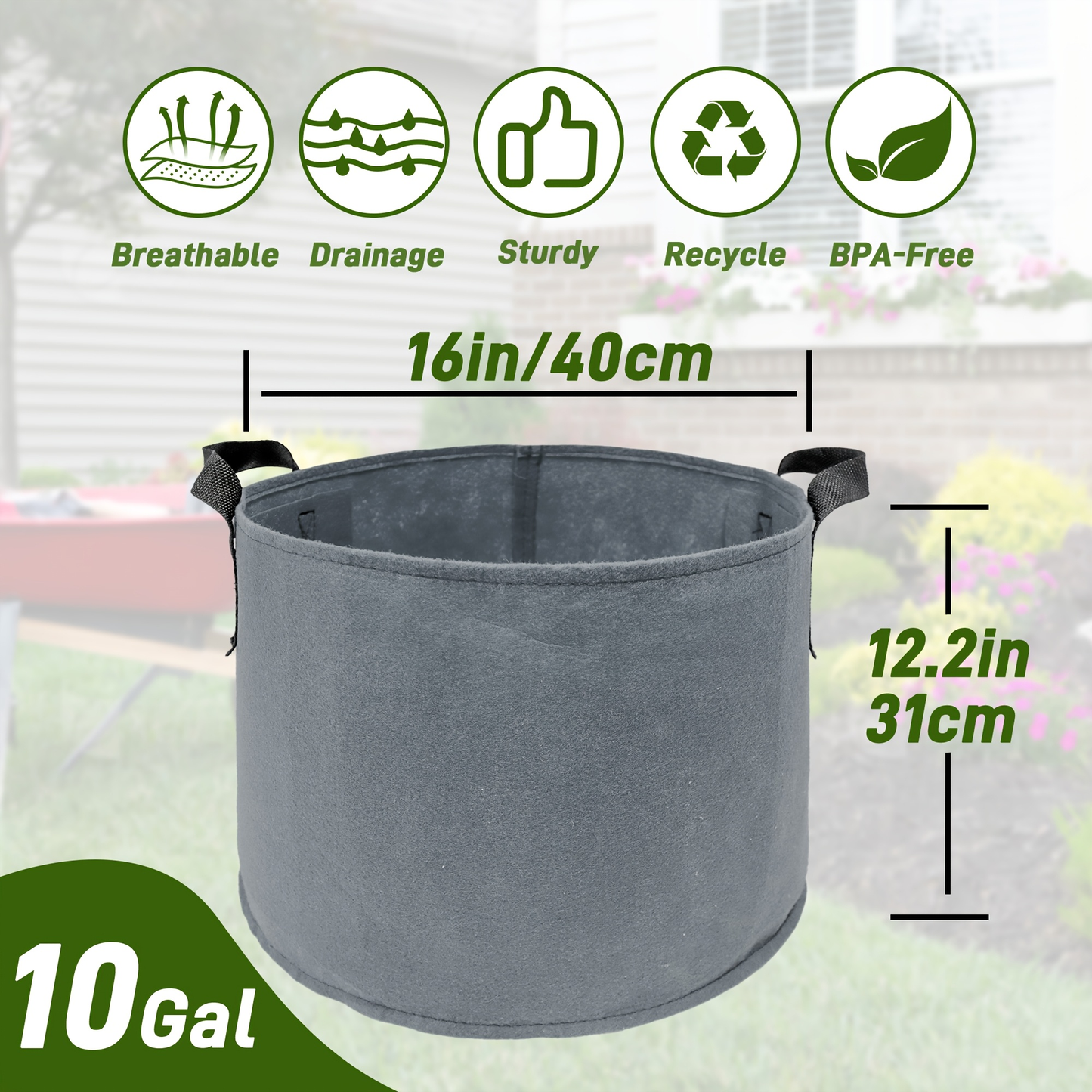 5/7/10/15 Gallon Plant Grow Bags, 7Pack Colourful Fabric Planters Plant Pots Garden Bags To Grow Vegetables With Reinforced Handles, Aeration Growing Bags For Flower Fruit