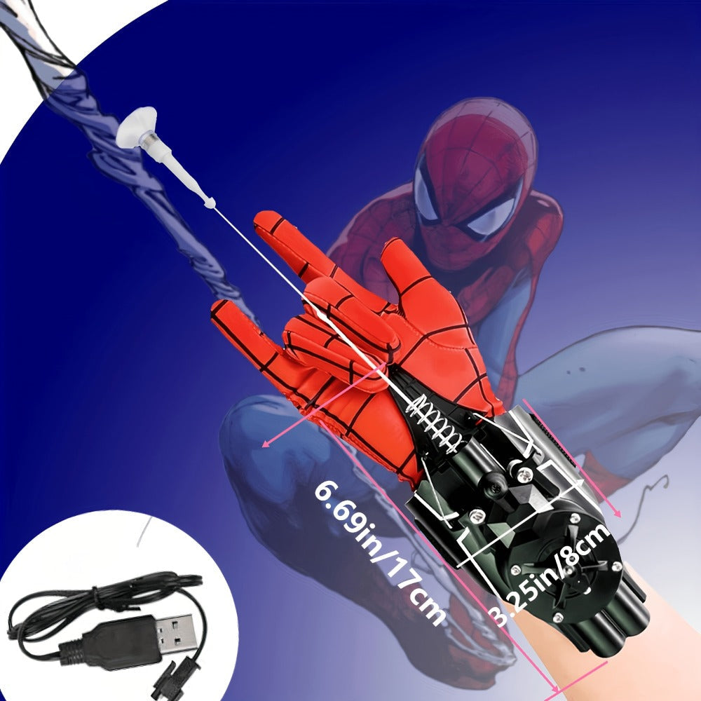 Superhero Web Shooter Toy for Kids – 9.4 Ft Automatic Rope Launcher, USB Rechargeable, Spider Hero Role Play Gift for Boys & Girls, Halloween & Christmas