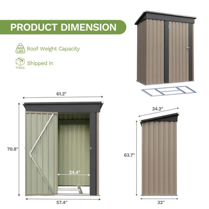 Garden Storage Shed | Metal Lockable Tool Backyard Waterproof Compact