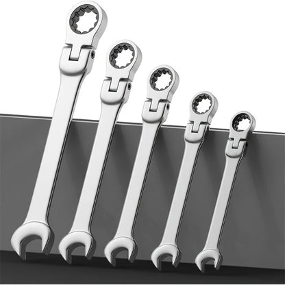 16-Piece Metric Flex-Head Ratcheting Wrench Set with 6 to 22 mm Sizes, 180-Degree Heads and Organizer Roll