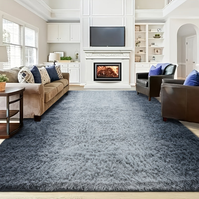 Gradient and Solid-Color Plush Shag Area Rug in 4 x 6, 5 x 8 or 6 x 9-Foot Checkout Options
