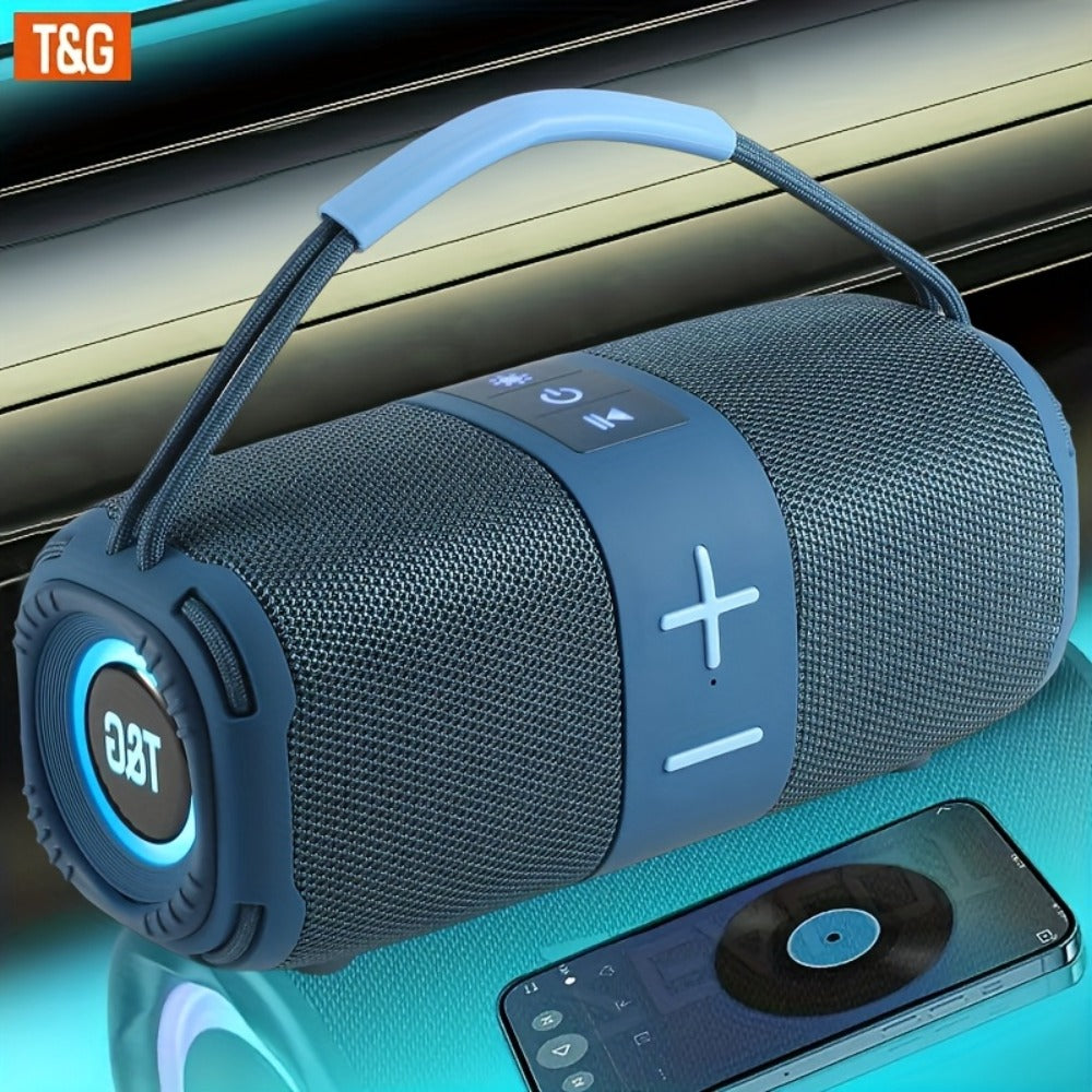 TG668 IPX4 Waterproof Portable Bluetooth Speaker with Color LED Breathing Light – High Power Outdoor Wireless Speaker, TWS Stereo, FM Radio, USB/TF, AUX, Connects Phone Tablet TV, Holiday Gift