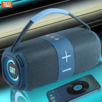 TG668 IPX4 Waterproof Portable Bluetooth Speaker with Color LED Breathing Light – High Power Outdoor Wireless Speaker, TWS Stereo, FM Radio, USB/TF, AUX, Connects Phone Tablet TV, Holiday Gift