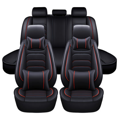 Car Seat Covers 5-Seat Faux Leather Set with Foam Padding and Optional Matching Pillow Pieces