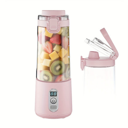 Portable Blender with Clear Cylindrical Cup, Digital Timer Display, Flip-Up Handle and Three Color Options