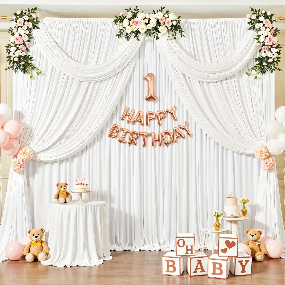 Two-Panel Photography Backdrop Curtain Set in 16 Colors with 59 x 85-Inch Panels and Pole Pockets