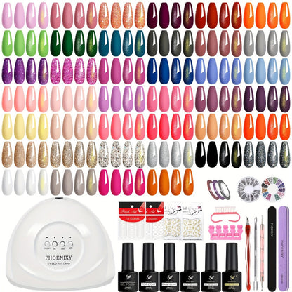 61-Piece Gel Nail Polish Kit with UV LED Lamp, 40 Color Bottles, Base and Top Coats and Manicure Tools
