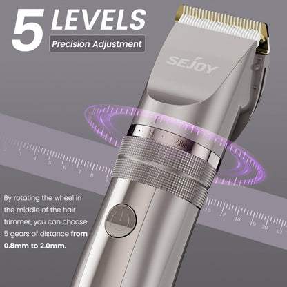 Beard Trimmer for Men Cordless Electric USB Rechargeable with Precision Dial 5-Level Adjustable, Mustache Facial Hair Trimmer Grooming Tool