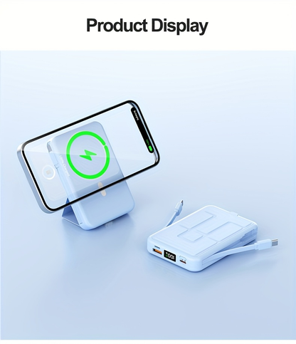 10000mAh Mobile Power, 22.W Magnetic Charging Treasure, Comes with Convenient Dual Cable, with LED Power Display, Stand Mobile Power, Can Charge 5 Devices At The Same Time, Comes with Stand, Can Be On The Plane