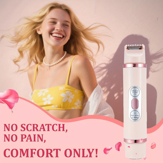 Electric Shaver 2-in-1 Women’s Razor and Trimmer with Stainless Steel Blade, USB Charging and Wet/Dry Use