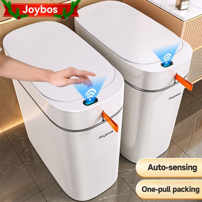 Sensor Trash Can Self-Emptying 3.8 Gallon with Drawstring Bags - Hands Free Infrared Smart for Home Cooking, Dining and Outdoor Meals