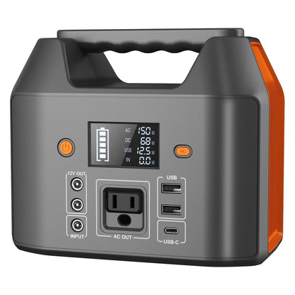 Portable Power Station 576Wh 650W or Compact 150W Configuration with Six Outputs and LED Light