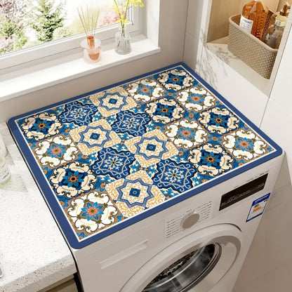 Rectangular Washing Machine Top Mat with Five Mosaic Pattern Checkout Options, 23.62 × 19.69 Inches