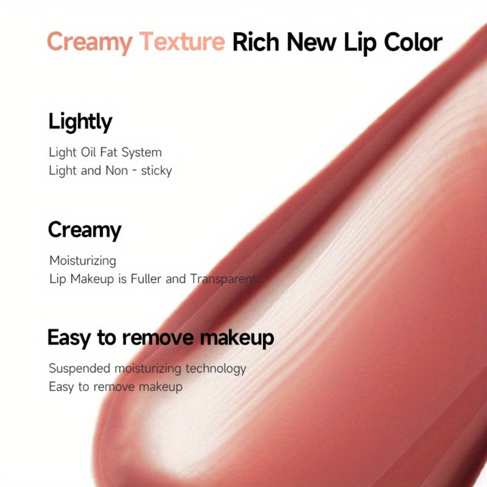 Lip Gloss Set by PECOLORS with 9 Nude and Pink Creamy Lip Colors, Tube Applicators and Display Box