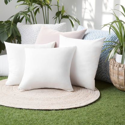 Square and Lumbar Throw Pillow Insert Set in Five Sizes with Two- or Four-Piece White Pack Options