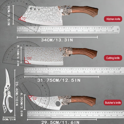 Kitchen Knife Set 7-Piece, Professional Stainless Steel Chef Knives with Replaceable Blades, Hand Forged Alloy Steel Kitchen Knives for Home Cooking, Food-Safe Full Kitchen Cutlery Set