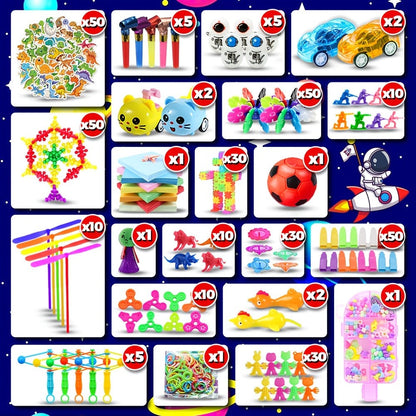 Party Favors Mixed Novelty and Fidget Assortment, 600-Piece Multicolor Set for Large Events