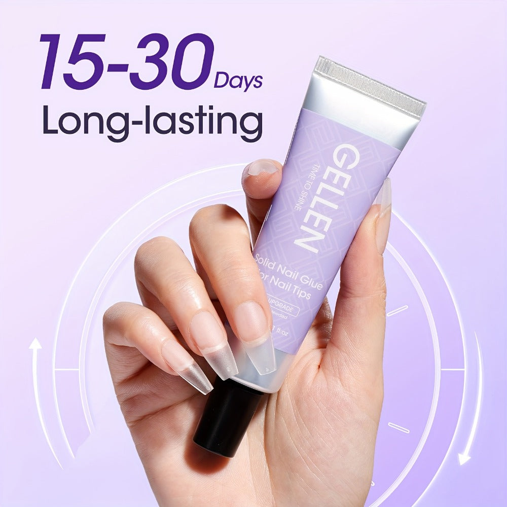 30 g Press-On Nail Glue Gel Kit with UV Lamp, 60 ml Remover and Buffer for Nail Tips and Rhinestones