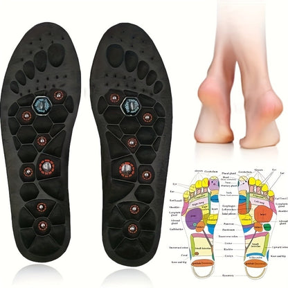 Black Textured Full-Length Shoe Insoles with Raised Circular Footbed Pattern in US 4-7, 8-11 and 12-15 Sizes