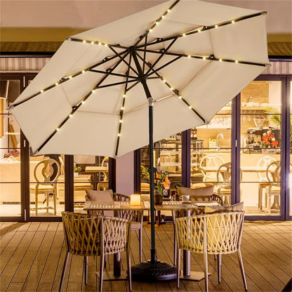 Solar Patio Umbrella Light 104 LED – 8 Modes Remote Control Outdoor Market Umbrella Lamp | Solar Powered Warm White Light for Backyard, Deck, Poolside, Beach, Garden & Camping | Battery Included