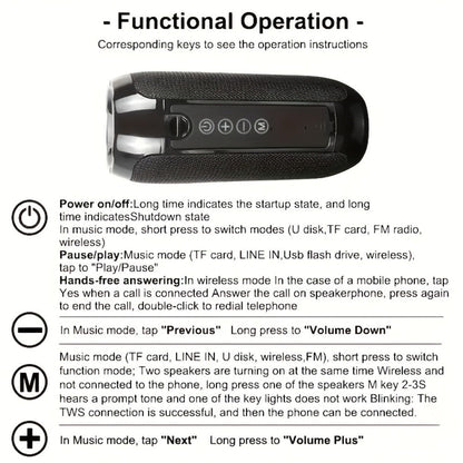 Bluetooth Speaker T&G TG117 10W TWS Model with 1200mAh Battery, FM, TF, USB, Type-C and Eight Colors