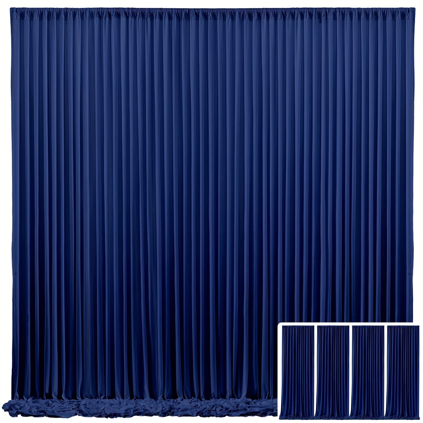 Backdrop Curtains 4 Pack 59x118 Inch – Wrinkle-Resistant Non-Transparent Party Decoration Fabric with Pole Pocket, Machine Washable & Reusable for Wedding, Birthday, Christening, Graduation & Holiday Events