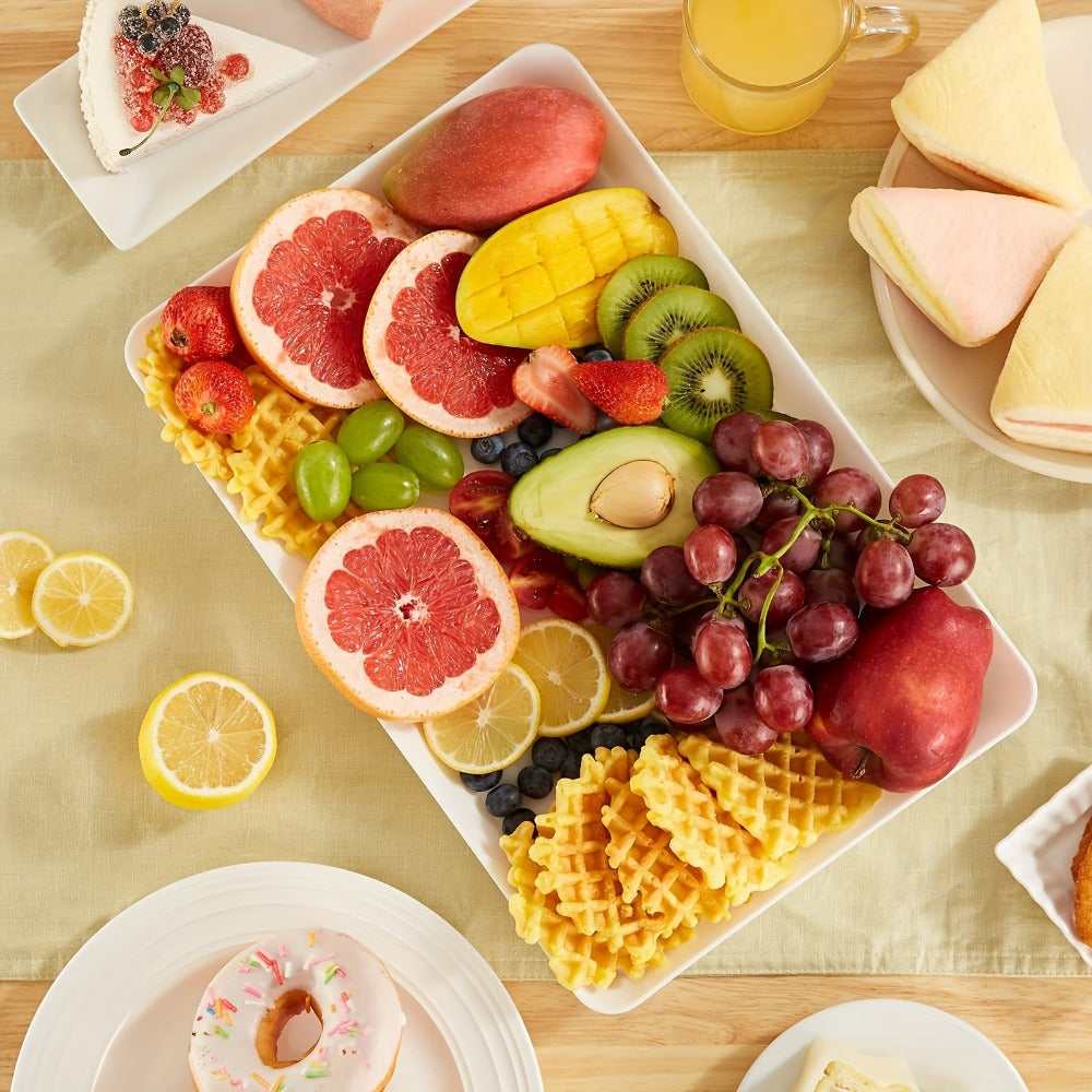 Serving Tray Set of 4 – Reusable Plastic Platters for Fruit, Cookies, Dessert & Snacks | Kitchen Party Organizer