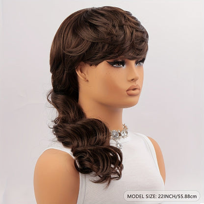 Synthetic Wig Long Deep-Wave Curls, 150% Density with Rose Net Cap in 22- or 24-Inch Lengths
