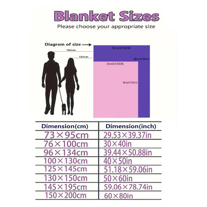 Teddy Bear and Floral Print Throw Blanket with Colorful Flat Graphic and Exact 39.41 by 50.8 Inch Option