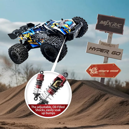 Remote Control Car, Red 4WD Monster Truck with 2.4GHz Control, Large Off-Road Tires and Four-Wheel Drive Layout