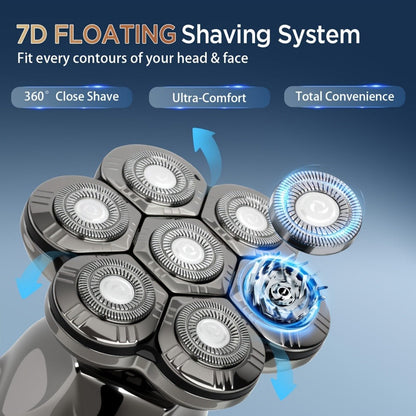 Electric Shaver 8D Floating Rotary Head with IPX5 Wet/Dry Use, LED Display and Two Grooming Set Options
