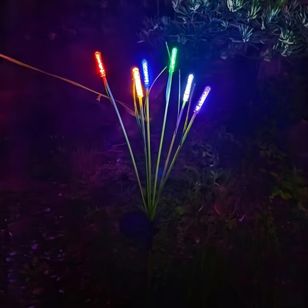 Solar Garden Lights Reed Stakes, IP54 with Warm White or Multicolor in 1/2-Piece Packs for Pond Decor