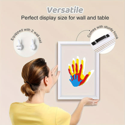 Family Handprint Kit with 4 Slots & 6 Colors – Memory Frame Keepsake Gift