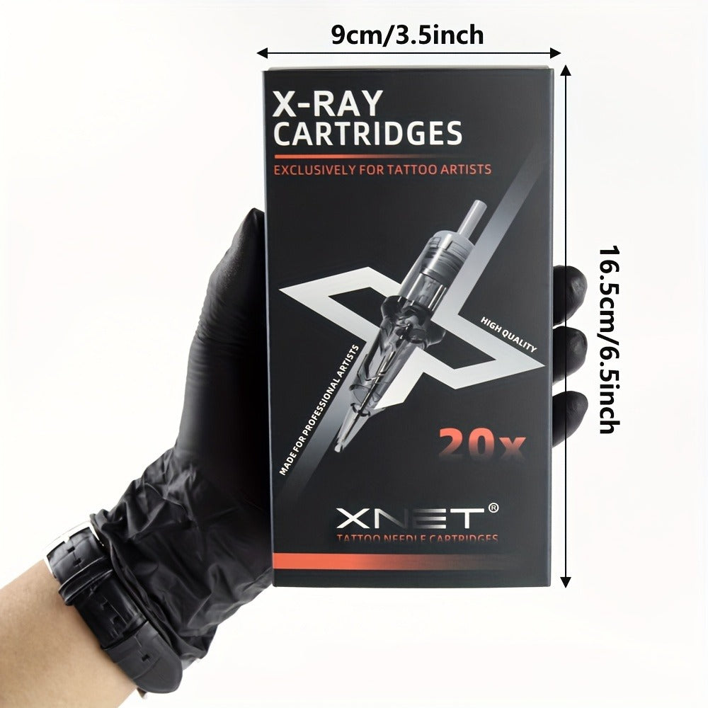 Tattoo Cartridge Needles with XNET X-RAY Label, 20-Piece RL RS or RM Code Combination Packs