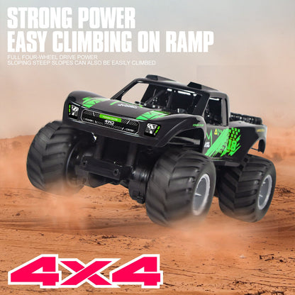 RC Monster Truck or Pickup 1:16 Scale in Five Body and Color Styles with 4WD Layout and Two Rechargeable Batteries