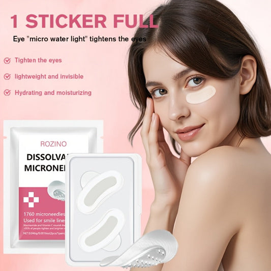 Microneedle Patches Hyaluronic Acid Niacinamide Dissolving Face Patches for Forehead Smile Lines Eye Area Deep Moisturizing Skin Smoothing Brightening Treatment 8pcs