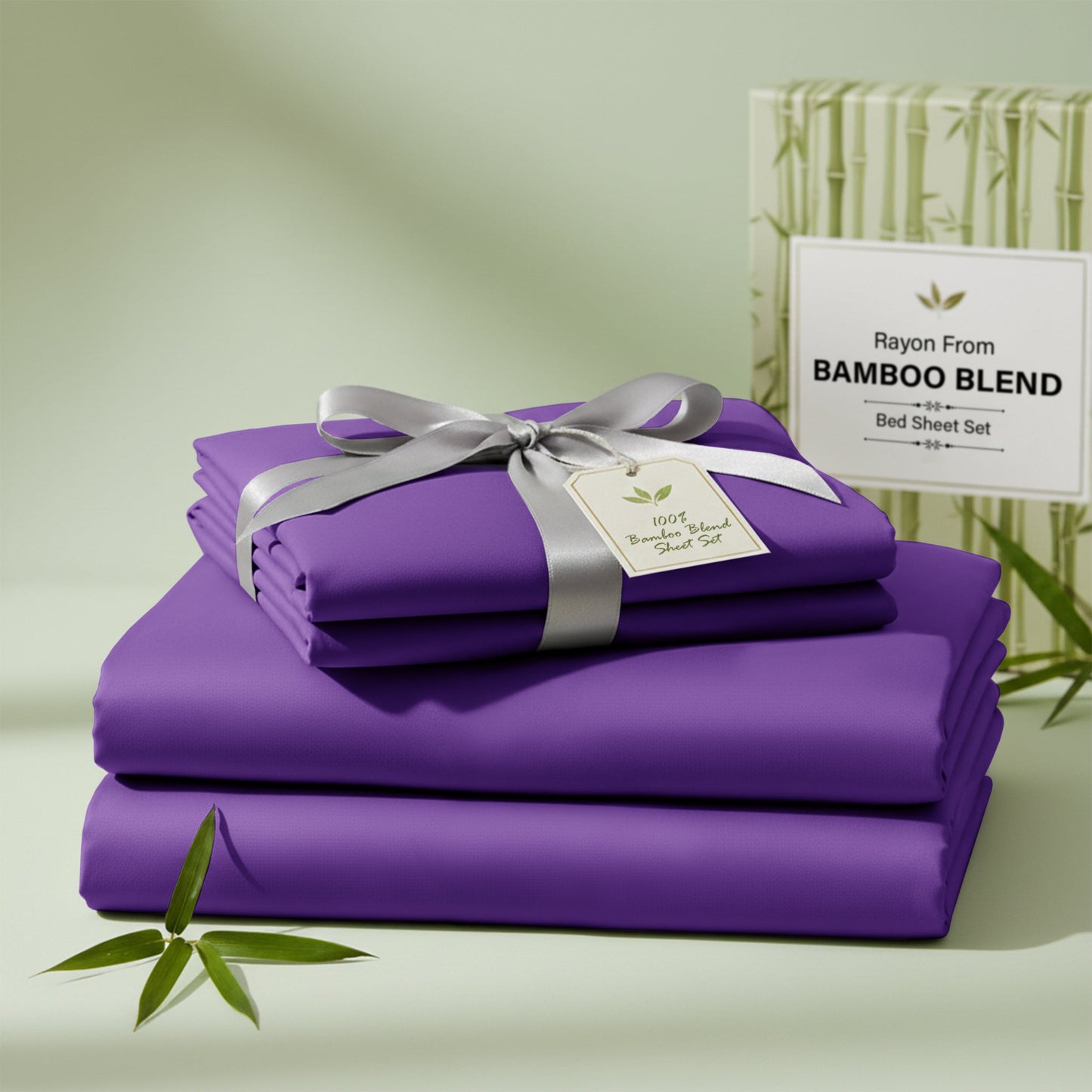 Bed Sheet Set 30% Bamboo Viscose 70% Polyester in 3- or 4-Piece Sizing with 16-Inch Pocket