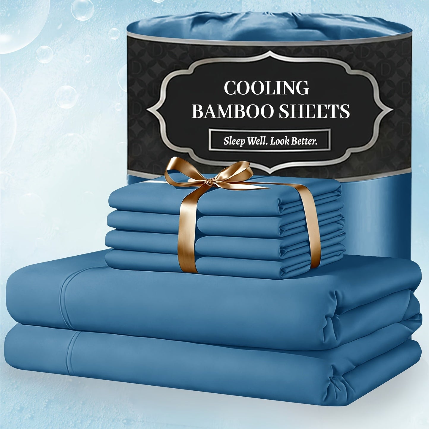 Bed Sheet Set 4-Piece Bamboo-Derived Fabric with Source-Listed Extra-Deep Pocket and Eighteen Colors