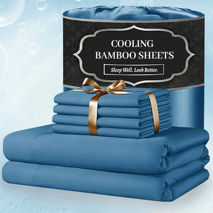Bed Sheet Set 4-Piece Bamboo-Derived Fabric with Source-Listed Extra-Deep Pocket and Eighteen Colors