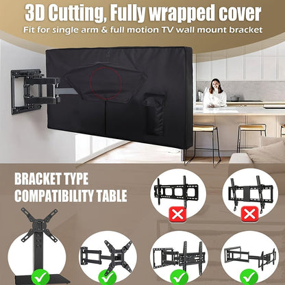 Black Television Cover with Roll-Up Front Panel for 30–32, 39–40, 43 or 48–50 Inch Screens