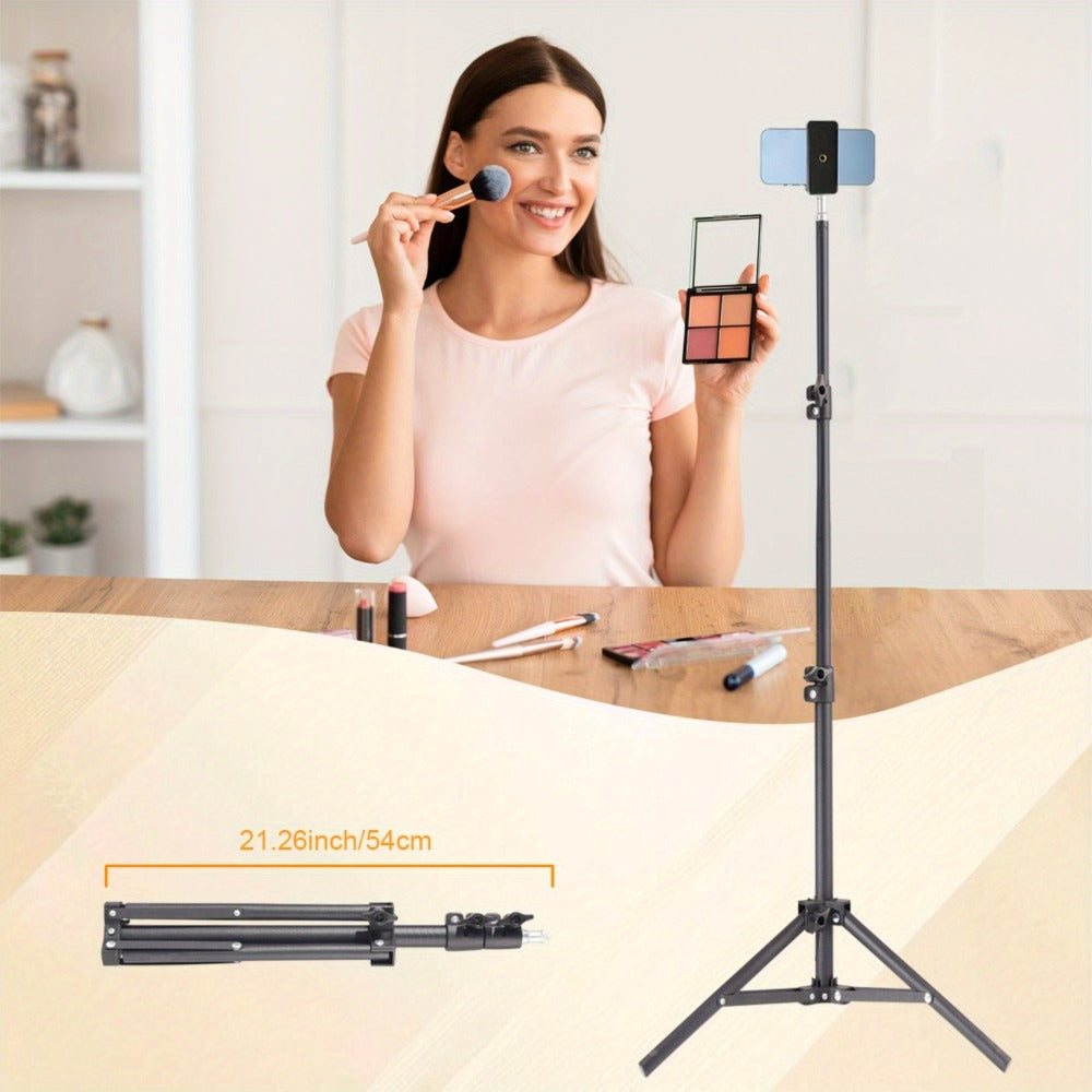 63-Inch Floor Phone Tripod with Two Checkout Models, Adjustable Holder and Optional Gooseneck Arm