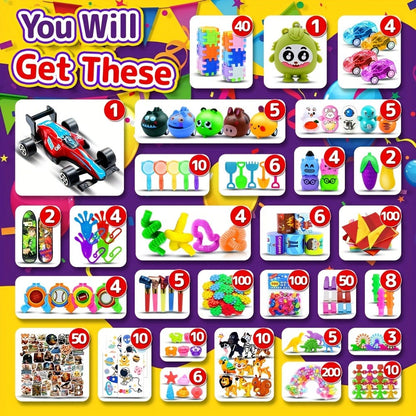 Bulk Party Favor Toys 1000-1200 Pcs – Fidget Toy Pack for Kids, Classroom Prizes, Goodie Bag Fillers, Piñata Stuffers, Carnival Rewards & Birthday Party Supplies