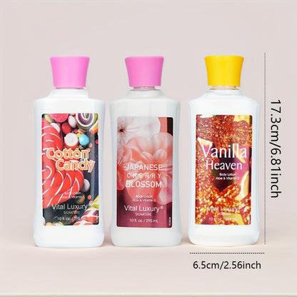 Scented Body Lotion in Japanese Cherry Blossom, Vanilla Heaven or Cotton Candy Bottles and Two-Piece Sets