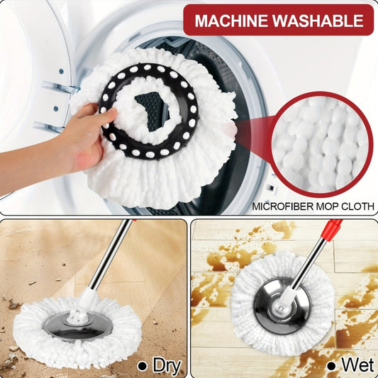 Microfiber Spin Mop Replacement Heads 8 Pack, 360° Universal Mop Refills for Standard Spin Mop Buckets, Machine Washable Reusable Mop Pads for Hardwood, Tile, Laminate & Marble Floors – Round & Triangle