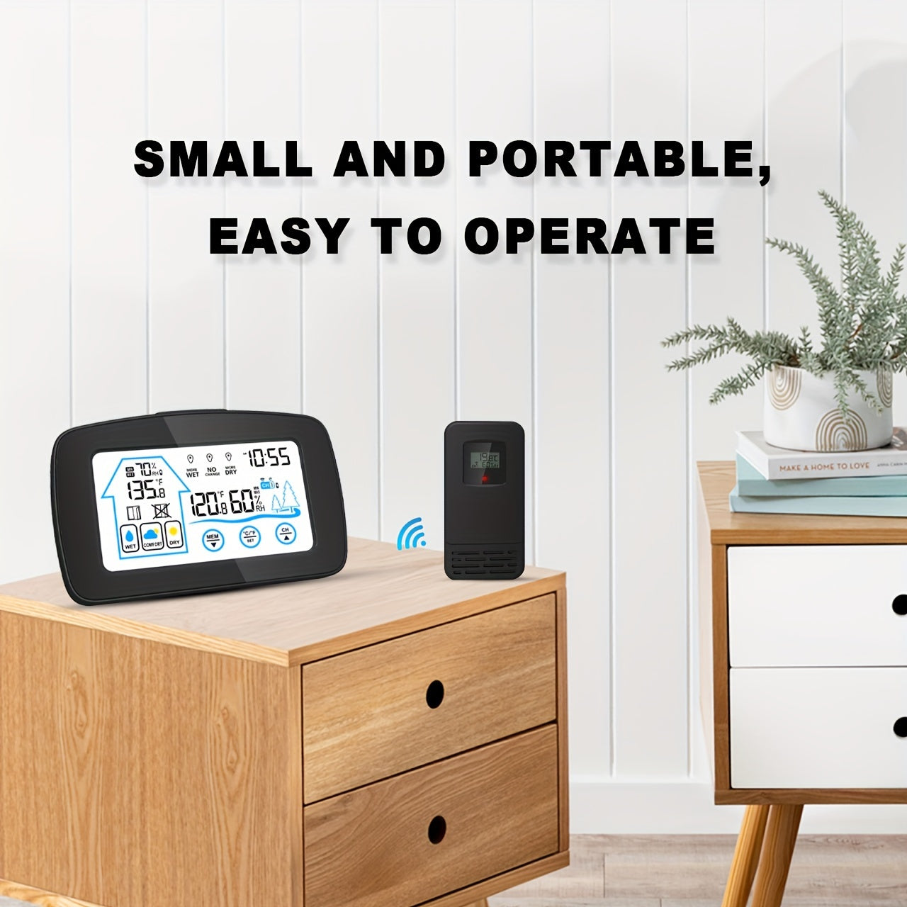 Digital Weather Station | Touch Screen Clock Thermometer Hygrometer