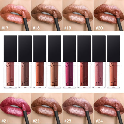 Metallic Shimmer Lip Gloss with Wand Applicator and Eleven Numbered Shade Options from 13 to 24