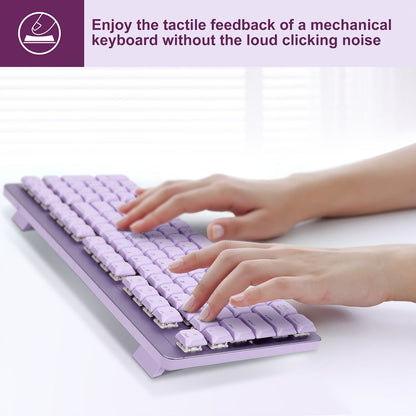 FA98 Low-Profile 98-Key Wireless Keyboard and Mouse Set with Purple, Silver or Pink Color Options