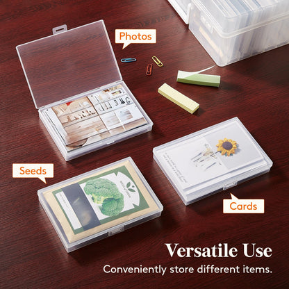 Photo Storage Box with 14 or 18 Inner Keeper Cases in Clear, Black or Multicolor Configurations