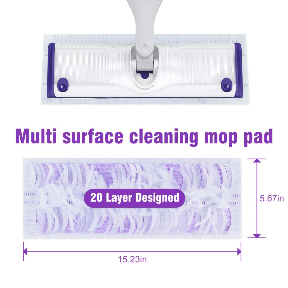 Twenty-Nine-Piece PowerMop-Style Disposable Refill Pad Pack with Purple Microfiber-Strip Surface